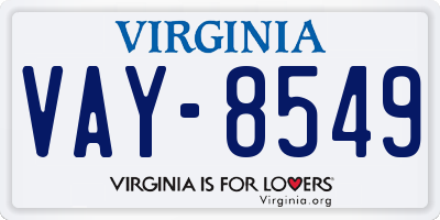 VA license plate VAY8549
