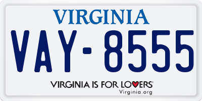 VA license plate VAY8555