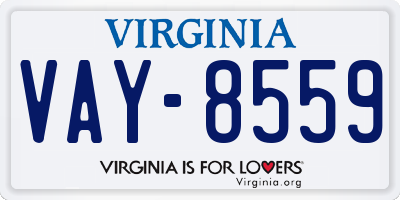 VA license plate VAY8559