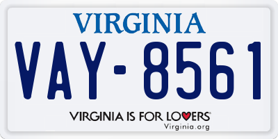 VA license plate VAY8561
