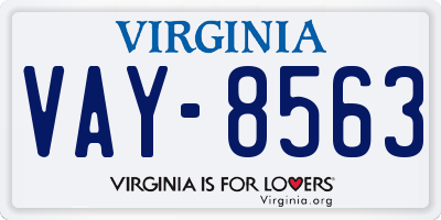 VA license plate VAY8563