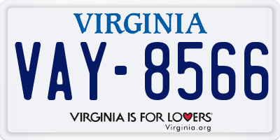 VA license plate VAY8566