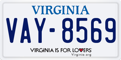 VA license plate VAY8569