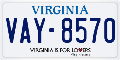 VA license plate VAY8570