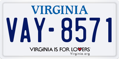 VA license plate VAY8571