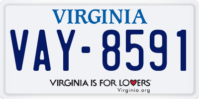 VA license plate VAY8591