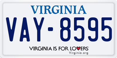 VA license plate VAY8595
