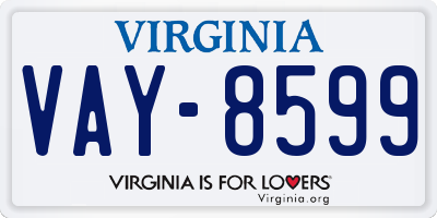 VA license plate VAY8599
