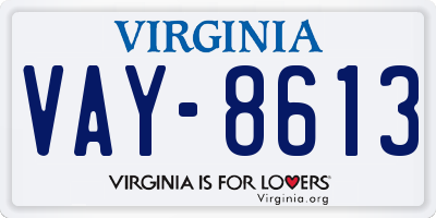 VA license plate VAY8613