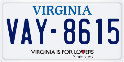 VA license plate VAY8615