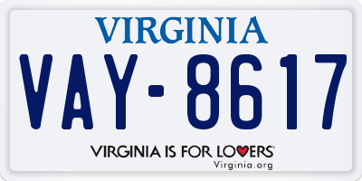 VA license plate VAY8617