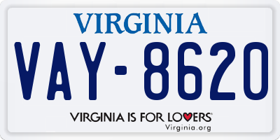 VA license plate VAY8620