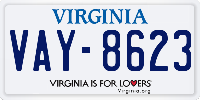 VA license plate VAY8623