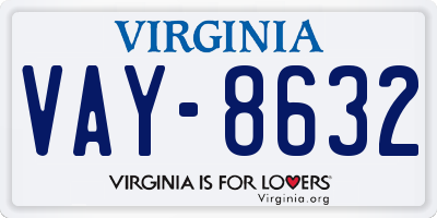 VA license plate VAY8632