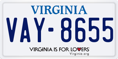 VA license plate VAY8655