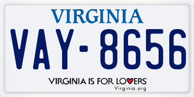 VA license plate VAY8656