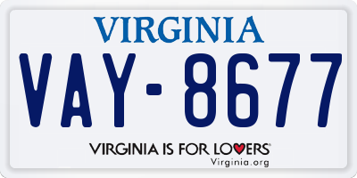 VA license plate VAY8677