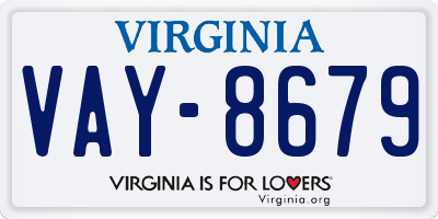 VA license plate VAY8679