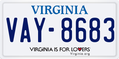 VA license plate VAY8683
