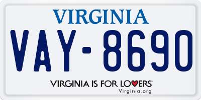VA license plate VAY8690
