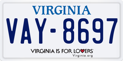 VA license plate VAY8697