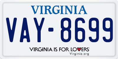VA license plate VAY8699