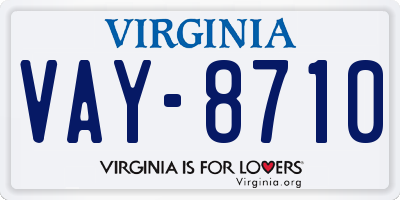 VA license plate VAY8710