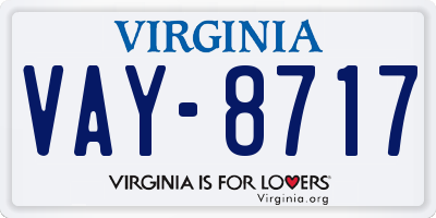 VA license plate VAY8717