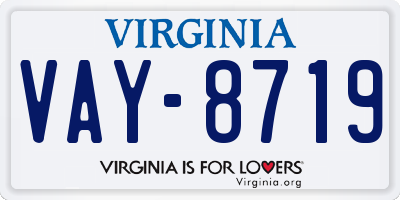VA license plate VAY8719