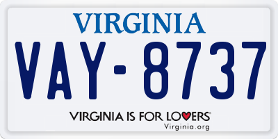 VA license plate VAY8737