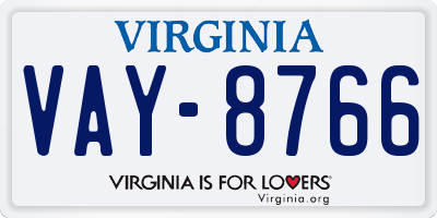 VA license plate VAY8766
