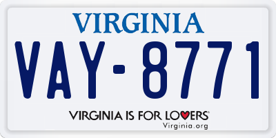 VA license plate VAY8771