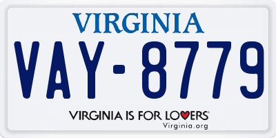 VA license plate VAY8779
