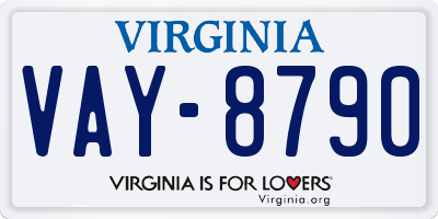 VA license plate VAY8790