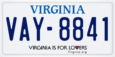 VA license plate VAY8841