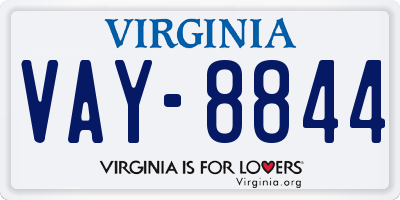VA license plate VAY8844