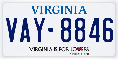 VA license plate VAY8846