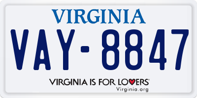 VA license plate VAY8847