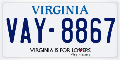 VA license plate VAY8867