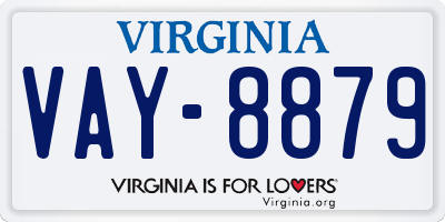 VA license plate VAY8879