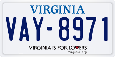 VA license plate VAY8971
