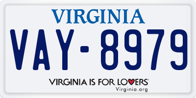 VA license plate VAY8979