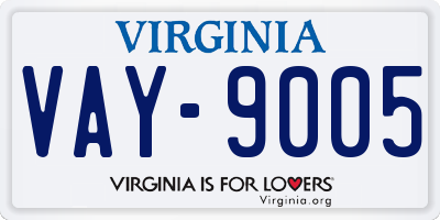 VA license plate VAY9005