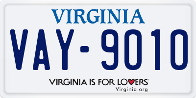 VA license plate VAY9010