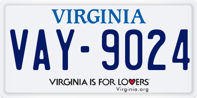 VA license plate VAY9024