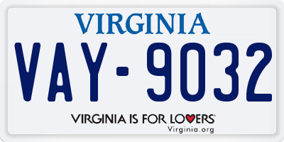 VA license plate VAY9032