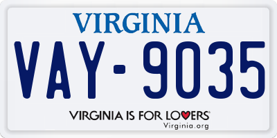 VA license plate VAY9035