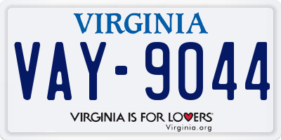VA license plate VAY9044