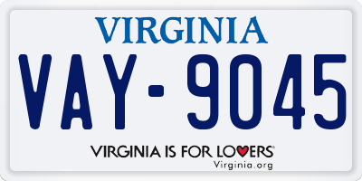 VA license plate VAY9045