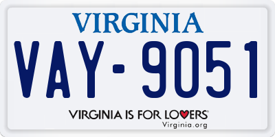 VA license plate VAY9051